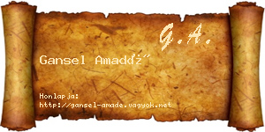 Gansel Amadé névjegykártya